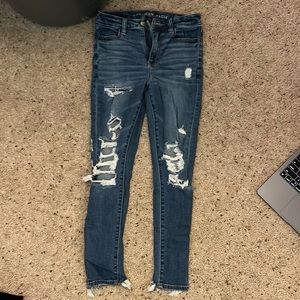 American Eagle Ripped dark wash jeans